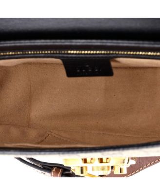 Small Padlock Saddle Shoulder Bag GG Coated Canvas and Leather