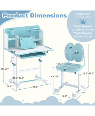 Kid's Study Desk and with Tilt Desktop and Pen Holder