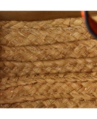 Small Gate Shoulder Bag Leather with Raffia