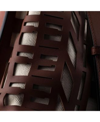 Large Peekaboo Iconic Essential Bag Laser Cut Leather and Canvas