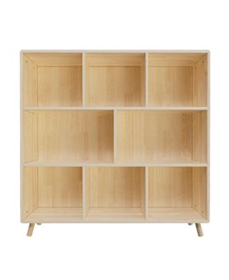3-Tier Bookshelf, 8 Cube Open Storage Cabinet, Modern Wooden Bookcase for Living Room, Home Office