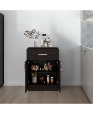 Barbados Pantry Cabinet 33" H with Top Drawer, Double Doors and Interior Shelves