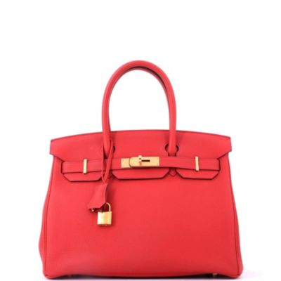 Birkin 30 Handbag Red Togo with Gold Hardware