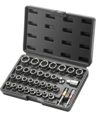 Bolt Extractor Set, 29-Piece Bolt And Nut Remover Set, 6mm To 10mm, , CR-MO Steel Extraction Socket Set With Storage Case