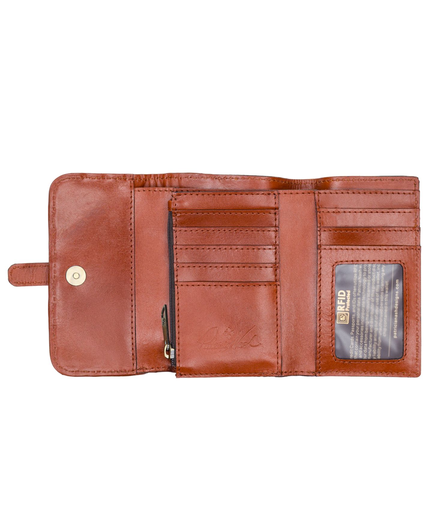 Женский кошелёк Patricia Nash Perla Woven Leather Wallet, цвет: Коньячный — фото 6
