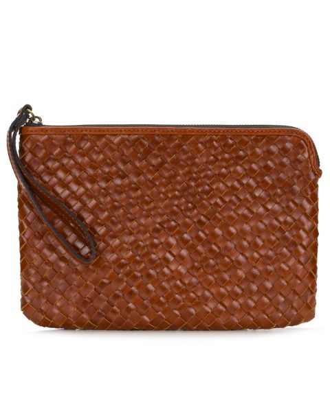Patricia Nash Leisha Woven Leather Zip-Top Wristlet