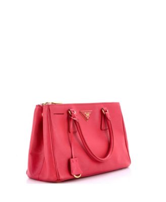 Small Double Zip Lux Tote Saffiano Leather