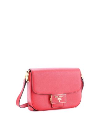 Small Embleme Flap Bag Saffiano Leather