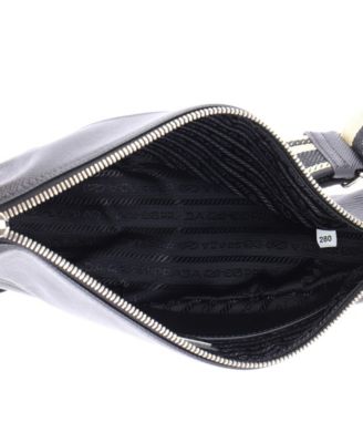 Small Triangle Logo Zip Crossbody Bag Soft Leather