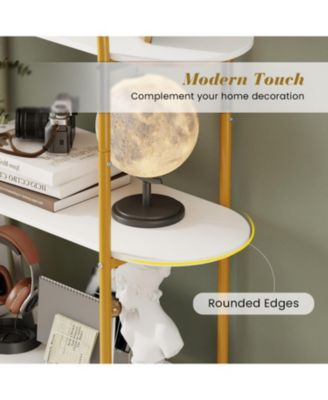 4-Tier Open Bookcase with Sturdy Metal Frame for Living