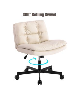 360° Swivel Home Office Desk Chair - Double-Layer Foam Cushion, Height Adjustable, 105°-120° Tilt, Metal Base for Study Room