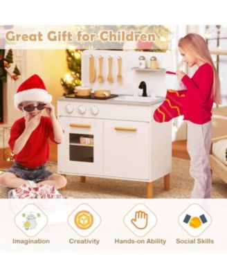 Kids Kitchen Playset with Cooking Accessories and Storage