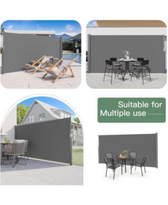 Retractable Side Awning, Double Side Awning, Waterproof Folding Outdoor Privacy Screen