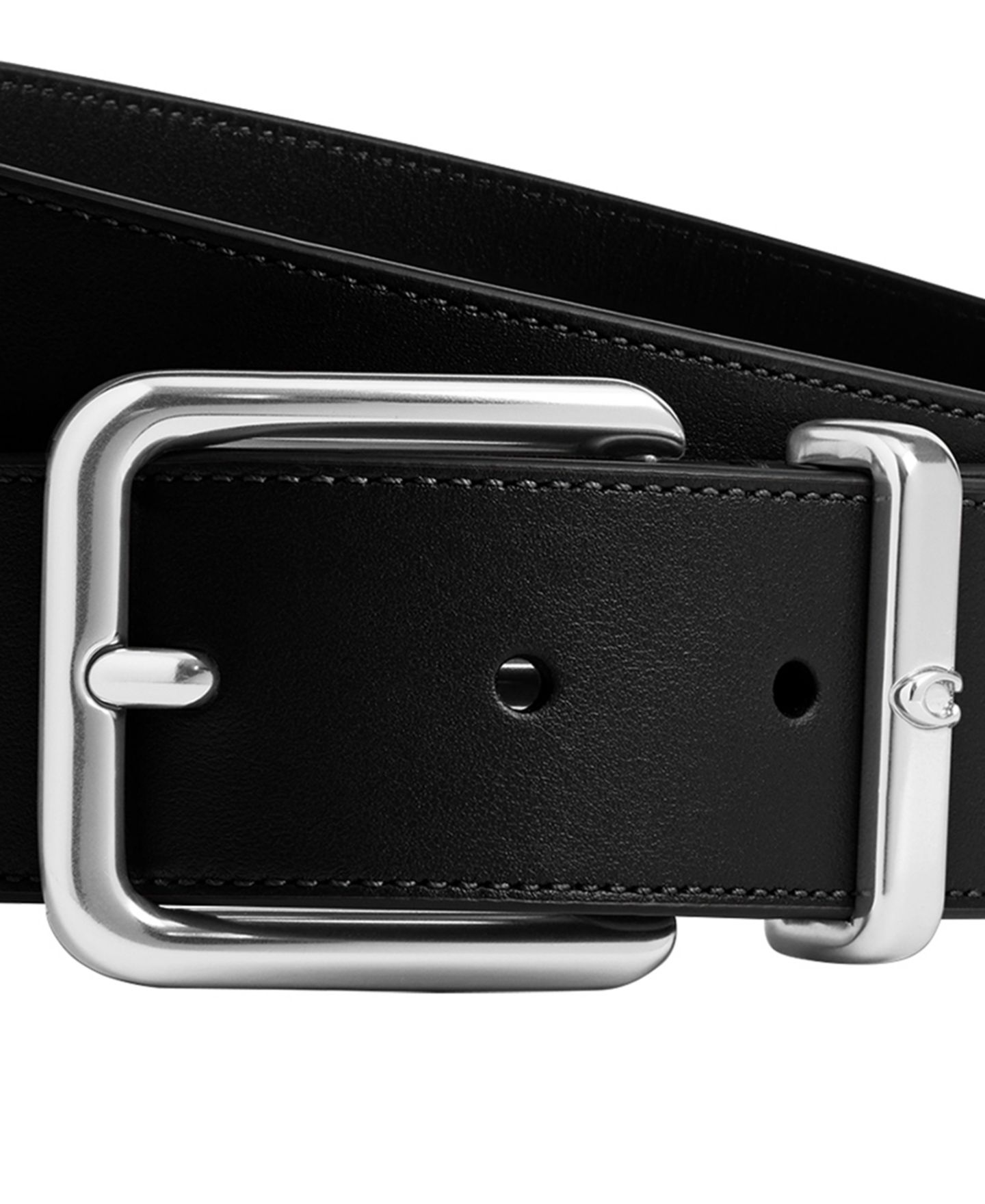 Мужской ремень COACH Harness Buckle Belt, цвет: Чёрный — фото 2
