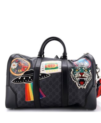 Small Night Courrier Carry On Convertible Duffle GG Coated Canvas with Applique
