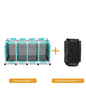 274 Gallon Pool Float Storage Bin Blue Cover Replacement Rolling Raft Noodles Cart Organizer