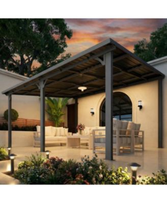 14' x 12' Hardtop Gazebo Outdoor Pergola Lean to Metal Pergolas