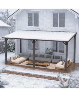16' x 8' Hardtop Gazebo Outdoor Pergola Lean to Metal Pergolas