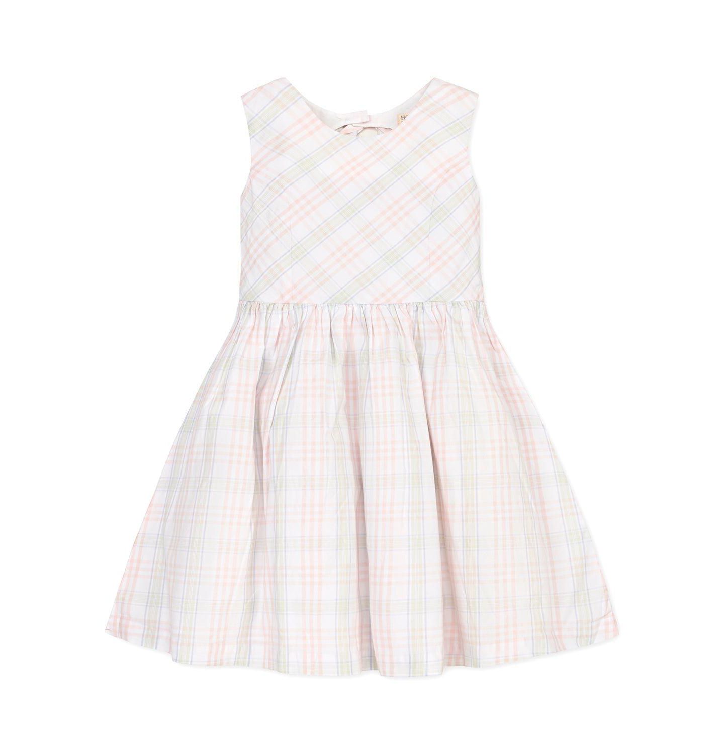 Платье Hope & Henry Organic Stretch Poplin Button Back Party Dress для девочек-малышей, цвет: Клетчатый — фото 1