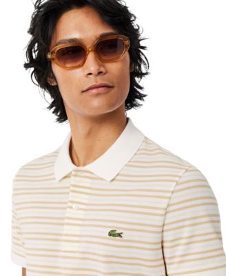 Men's Classic Fit Striped Pique Polo Shirt