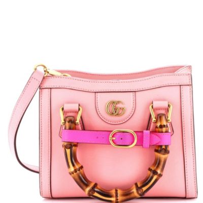 Mini Diana NM Bamboo Handle Tote Leather