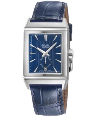 Men's Time Square Swiss Automatic Leather Strap Watch