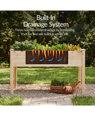Best Choice Product 48x24x30in Raised Garden Bed, Elevated Wooden Planter for Yard w/ Foot Caps, Bed Liner