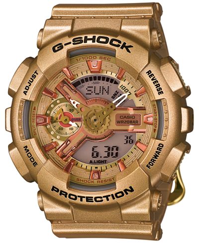 G-Shock Women's Analog-Digital Gold-Tone Resin Strap Watch 49x46mm GMAS110GD-4A2