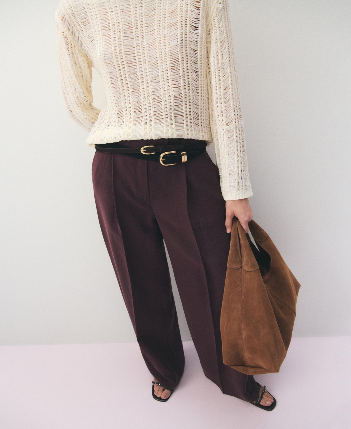 Mango Women's Low-Rise Lyocell Pants