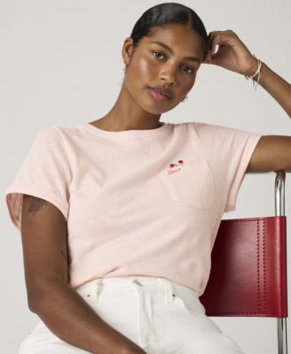 Women's Graphic Julie Pocket Crewneck Cotton T-Shirt