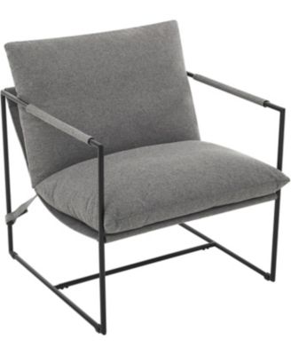 Sling Accent Chair with Metal Frame and Foam Cushion