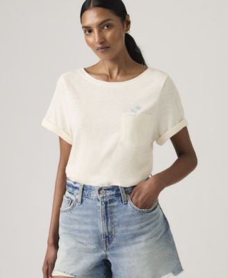 Women's Graphic Julie Pocket Crewneck Cotton T-Shirt