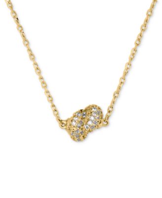 Gold Plated Pave Mini Pendant Necklace