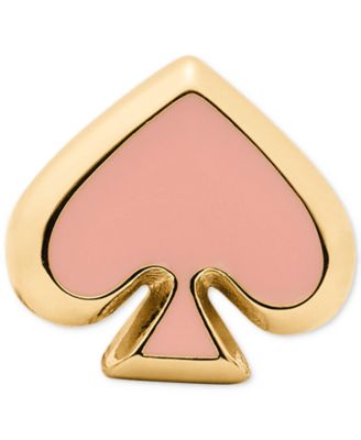 Gold-Tone Brass Spade Enamel Stud Earrings