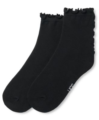 UGG Women's Karsyn Lettuce Edge Quarter Logo Socks