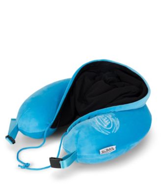 Pinstripe Hooded Memory Foam 11" Travel Neck Pillow