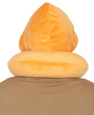 Pinstripe Hooded Memory Foam 11" Travel Neck Pillow