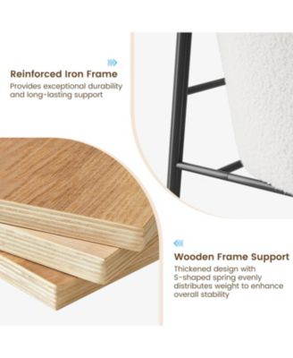 Comfy Chair Set of 2, Modern Accent Chairs with Teddy Fabric, Wood Arms and Metal Frame