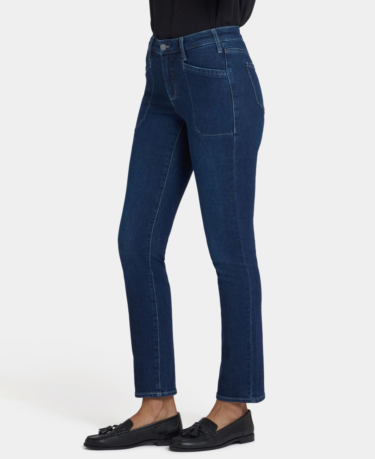 Женские джинсы NYDJ Petite Sheri Slim with Welt Utility Pockets, цвет: Чернильный — фото 3
