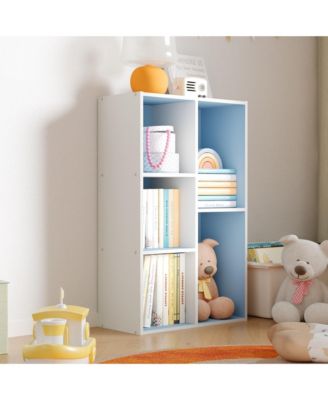 5 Cube Storage Bookshelf Kids Toy Organizer Horizontal Vertical, Blue