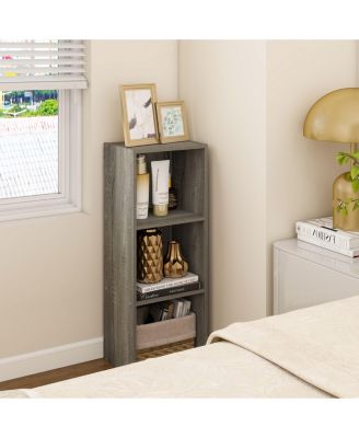 3 Cube Decorative Bookshelf Open Bookcase Toy Storage Organizer Horizontal Vertical, Gray