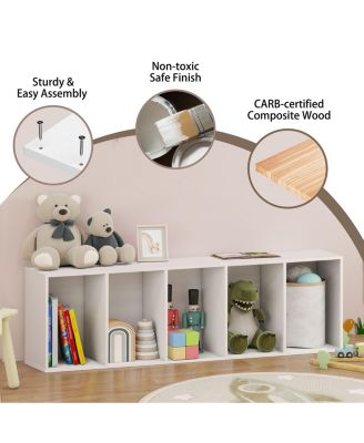 5 Cube Decorative Open Bookshelf Kids Toy Storage Organizer Horizontal Vertical, White
