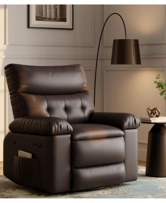 Oversized Recliner Chair with Heat and Massage, 360 Degree Swivel Lazy Boy Recliner for Adults, Manual Rocking Chair