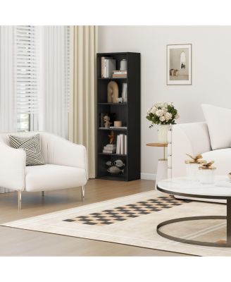 HOMLUX 5 Cube Decorative Open Bookshelf Kids Toy Storage Organizer Horizontal Vertical, Black