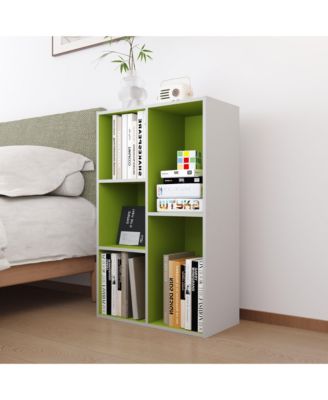 5 Cube Storage Bookshelf Kids Toy Organizer Horizontal Vertical, Green