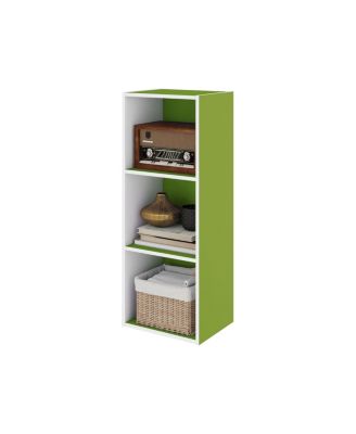 3 Cube Decorative Bookshelf Open Bookcase Toy Storage Organizer Horizontal Vertical, Green