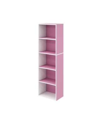 5 Cube Decorative Open Bookshelf Kids Toy Storage Organizer Horizontal Vertical, Pink