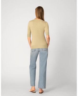 Women's Elbow Sleeve Crewneck Sweater