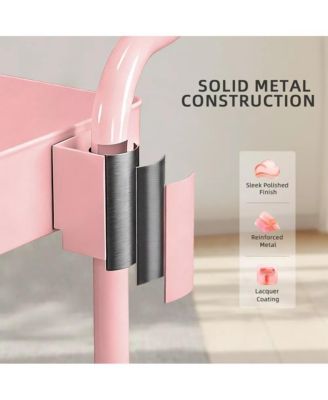 3-Tier Metal Rolling Utility Cart with Wheels Mobile Storage Organizer Trolley