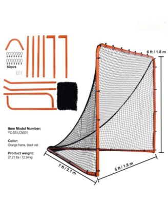 6 x 6 Ft Folding Lacrosse Goal with Steel Frame
